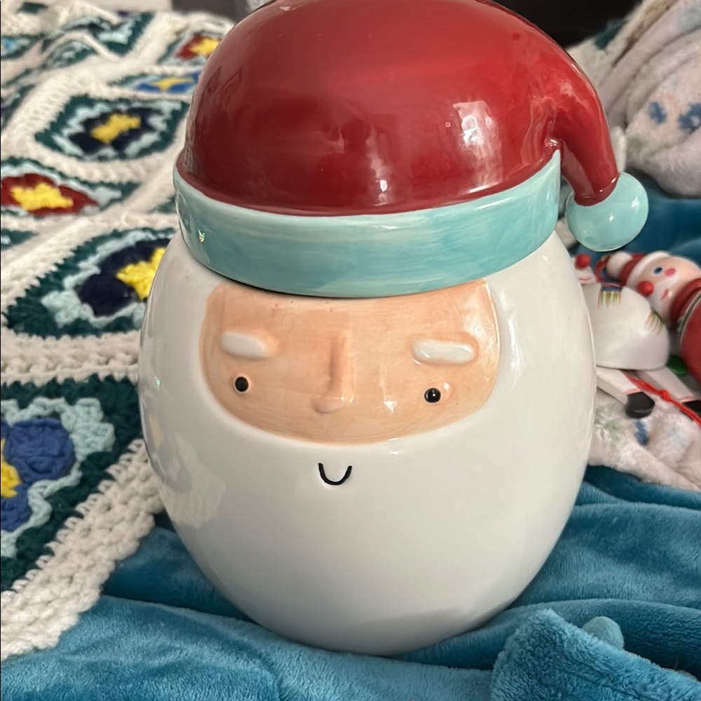 Vintage Santa Claus Ceramic Cookie Jar “Cookies for Santa”
